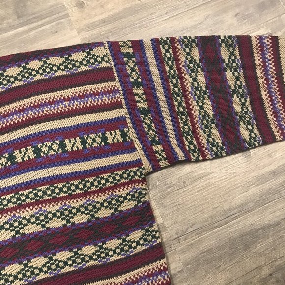 Vintage‎ Sears Men's Store Sweater Size XL Multicolor Blue Grandpa Acrylic - Picture 5 of 10